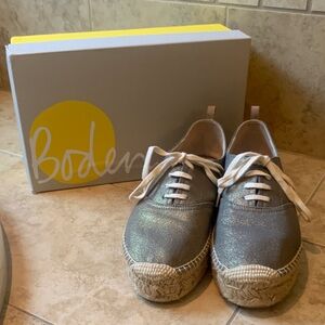 Boden Shimmering Gray Espadrille Sneakers